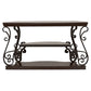 Laney Scrollwork Entryway Sofa Console Table Deep Merlot