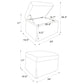 Winter Upholstered Hydraulic Lift Top Storage Ottoman Grey