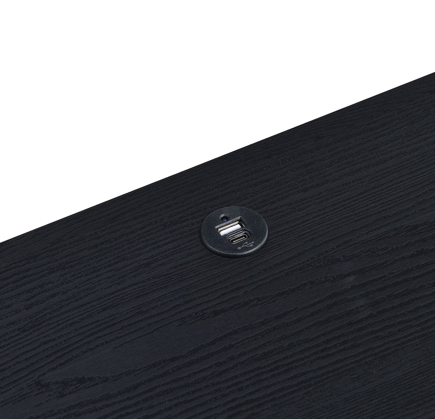 Westpark 2-drawer Nightstand LED Lights and USB Black