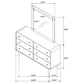 Robyn 6-drawer Bedroom Dresser and Mirror Light Ash