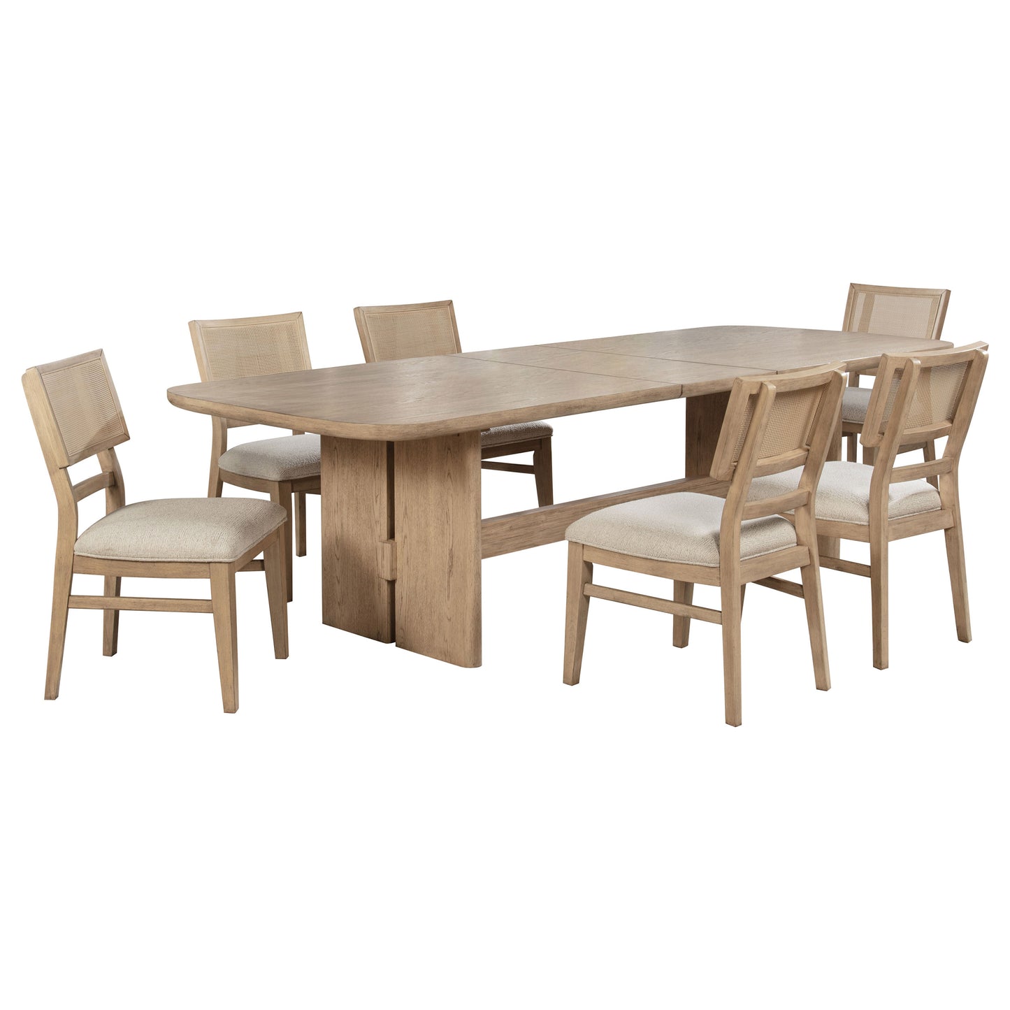 Kailani 7-piece Rectangular Wood Dining Table Set Beige Oak