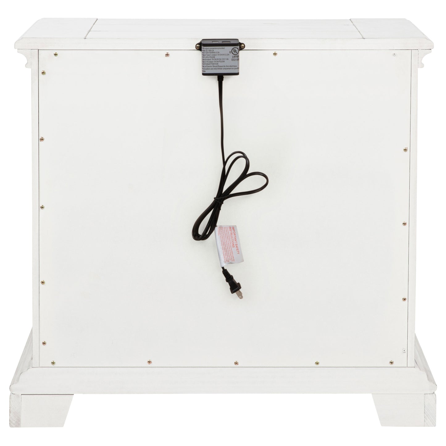 McKinney 2-drawer Nightstand with Dual USB Vintage White