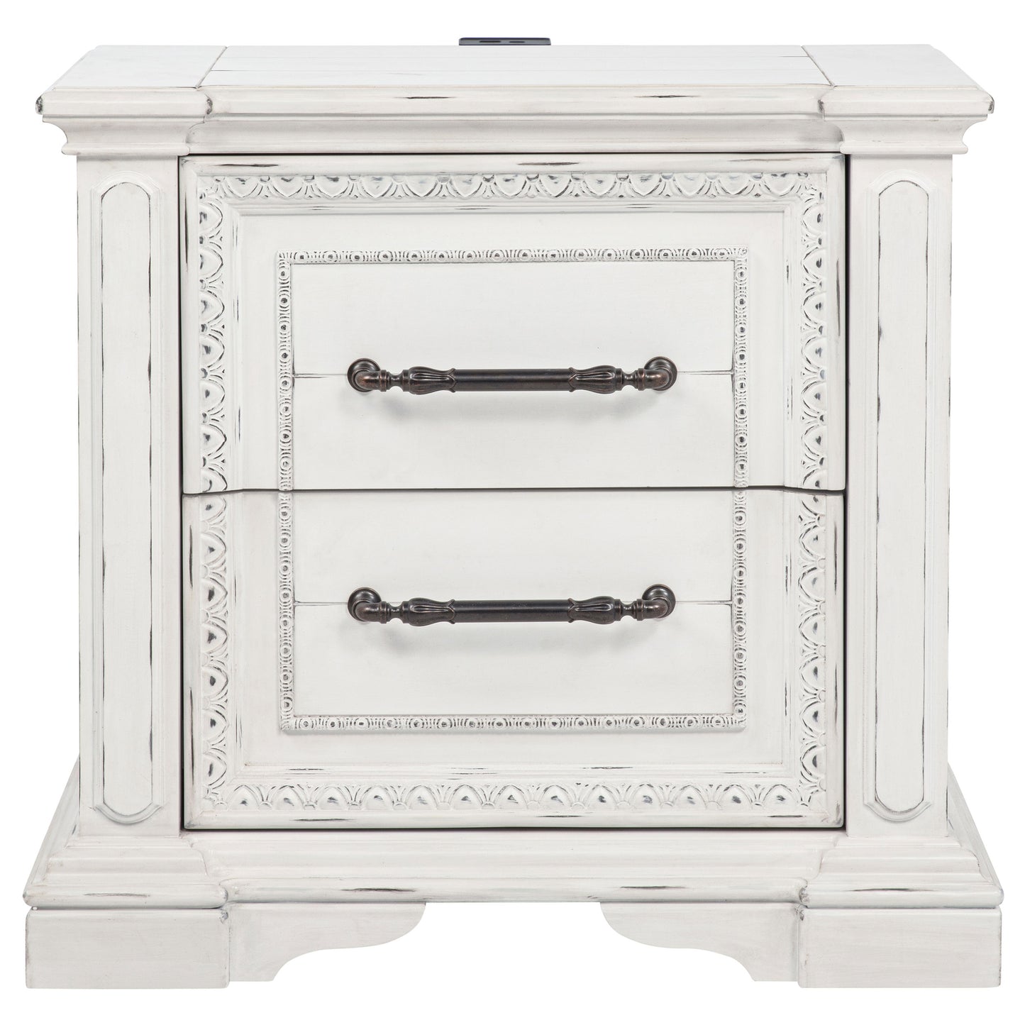McKinney 2-drawer Nightstand with Dual USB Vintage White