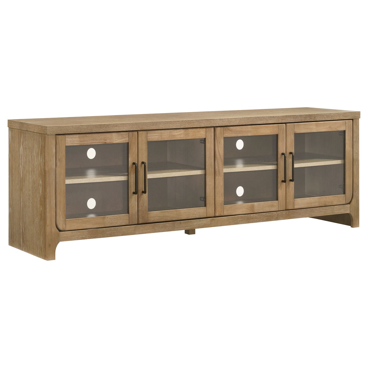 Brenham 79-inch 4-door TV Stand Media Console Washed Oak