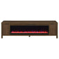 Carey 79-inch TV Stand Fireplace Media Console Dark Pine