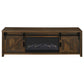 Enfield 71-inch TV Stand Fireplace Media Console Dark Pine