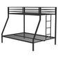 Alevera Metal Twin Over Full Bunk Bed with Ladder Black