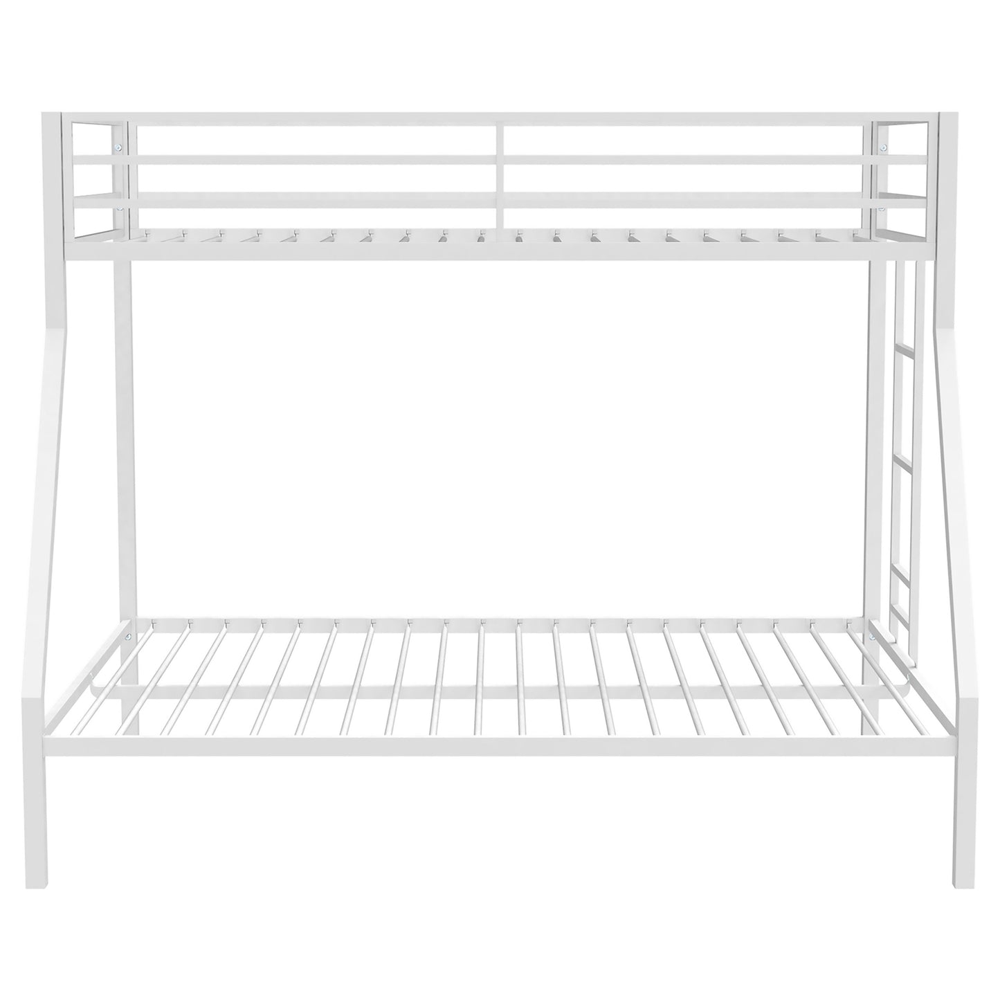 Alevera Metal Twin Over Full Bunk Bed with Ladder White