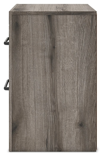 Graystorm King Panel Bed with Mirrored Dresser and Nightstand