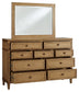 Sharlance California King Upholstered Panel Bed, Dresser, Mirror, Chest and Nightstand