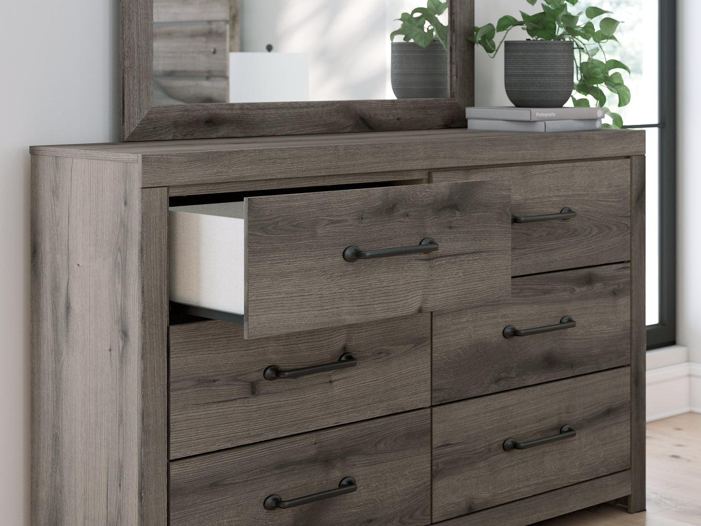 Graystorm Twin Panel Bed, Dresser and Mirror