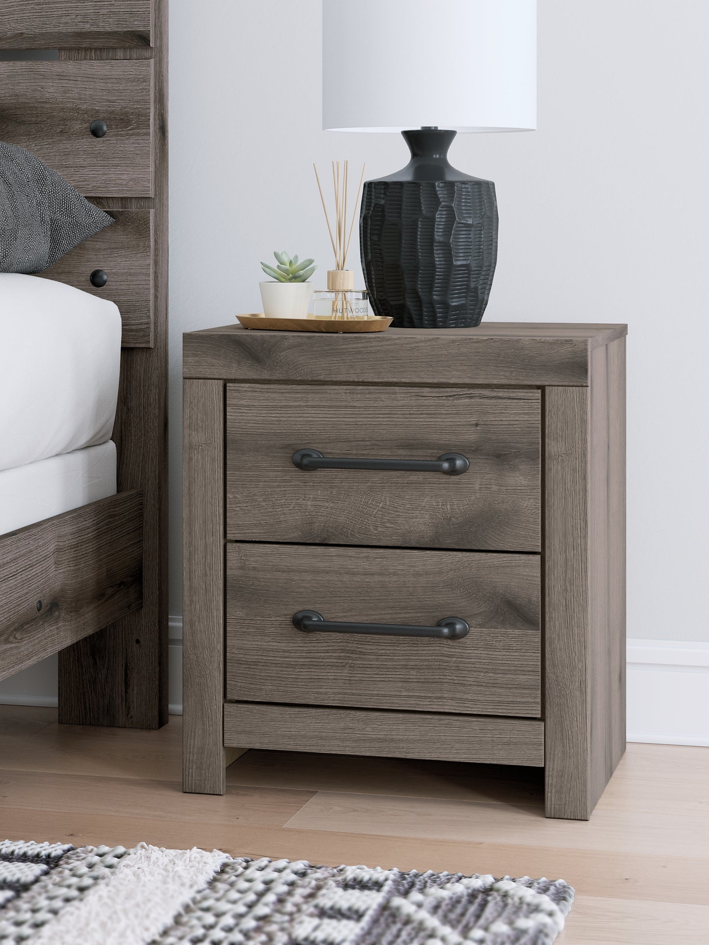 Graystorm Twin Panel Bed, Dresser, Mirror and Nightstand