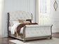 Ardenfield Queen Upholstered Sleigh Bed, Dresser and Mirror
