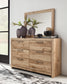 Hyanna King Panel Bed, Dresser, Mirror and Nightstand