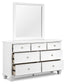 Fortman King Panel Bed with Mirrored Dresser and Nightstand