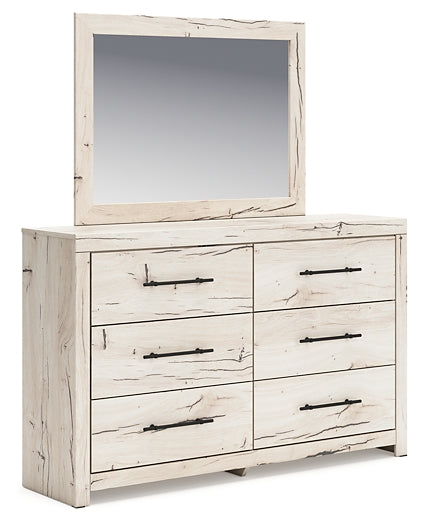Lawroy King Panel Storage Bed, Dresser, Mirror and Nightstand