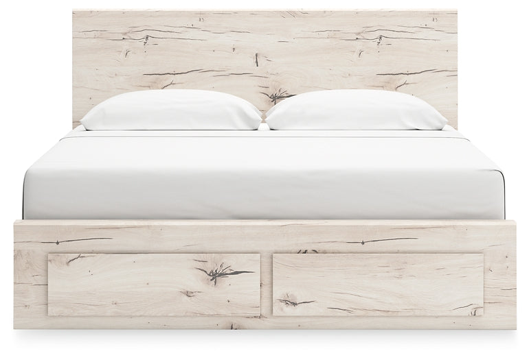 Lawroy King Panel Storage Bed, Dresser, Mirror and Nightstand