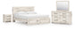 Lawroy King Panel Storage Bed, Dresser, Mirror and Nightstand
