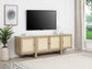 Kailani 79-inch 4-door Cane TV Stand Media Console Beige Oak