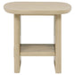 Kailani Coastal Square End Side Table with Shelf Beige Oak