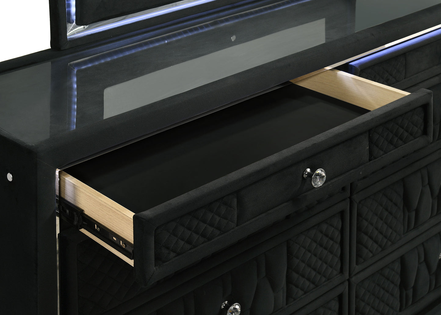 Lorient 8-drawer LED Bedroom Dresser Cabinet Black