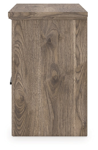 Rusticott Queen Panel Bed with Mirrored Dresser and Nightstand