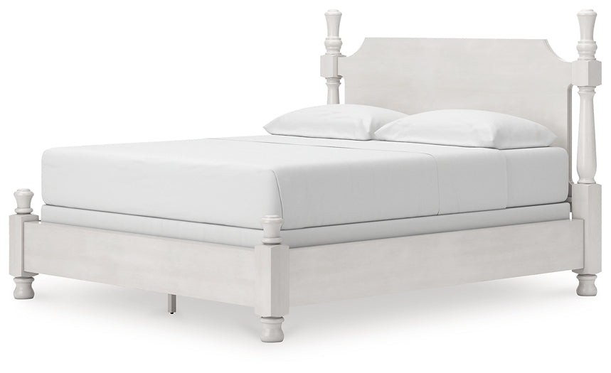 Rowlenstown California King Poster Bed, Dresser, Mirror and Nightstand