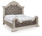 Bruchandi California King Upholstered Panel Bed with Mirrored Dresser