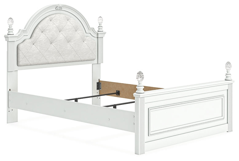 Kozlani Full Upholstered Panel Bed, Dresser and Mirror