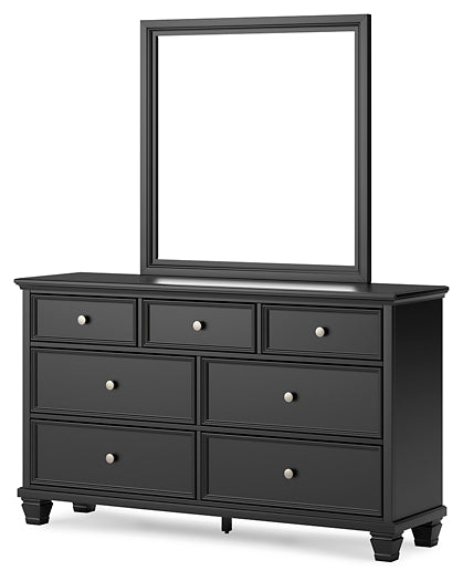 Lanolee Queen Panel Storage Bed, Dresser and Mirror