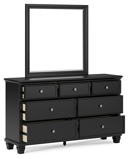 Lanolee Twin Panel Storage Bed, Dresser and Mirror