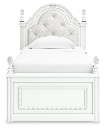 Kozlani Twin Upholstered Panel Storage Bed, Dresser, Mirror and Nightstand