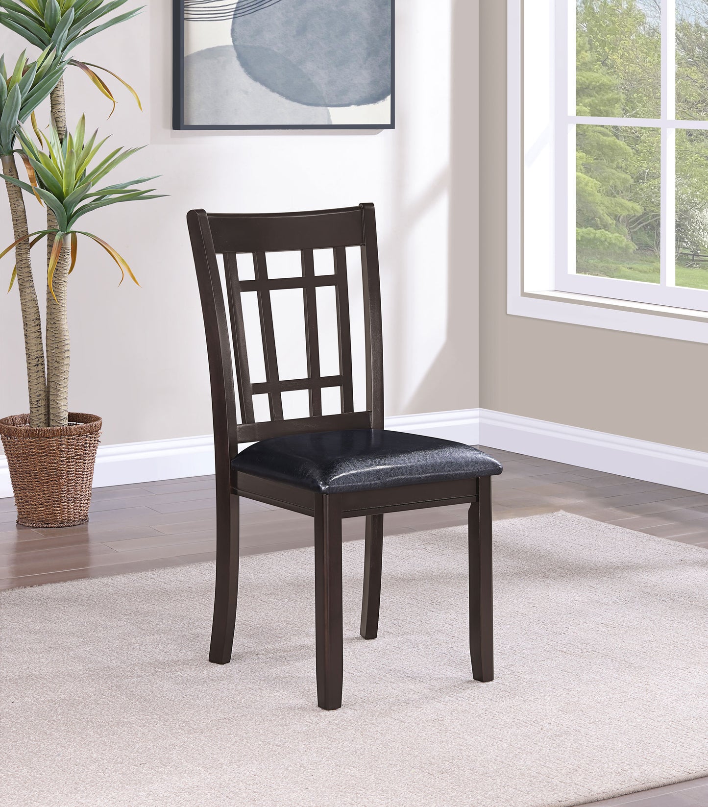 Lavon Wood Dining Side Chair Black and Espresso (Set of 2)