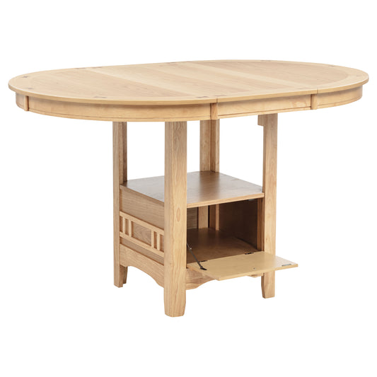 Lavon Oval 60-inch Counter Height Extension Dining Table Light Oak