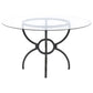 Aviano Round 48-inch Glass Top Metal Dining Table Gunmetal