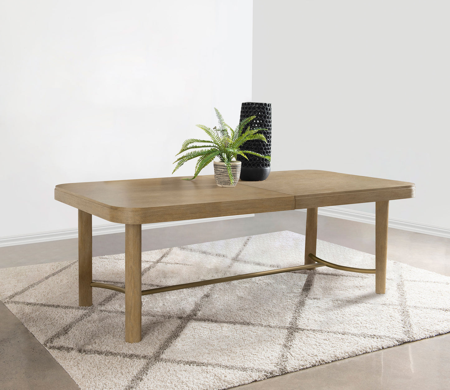 Arini 104-inch Extension Leaf Dining Table Sand Wash