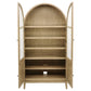 Kailani 4-Door Cane Dining Vitrine Display Cabinet Beige Oak