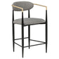 Tina Fabric Upholstered Counter Chair Dark Grey (Set of 2)