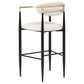 Tina Fabric Upholstered Bar Chair Beige (Set of 2)