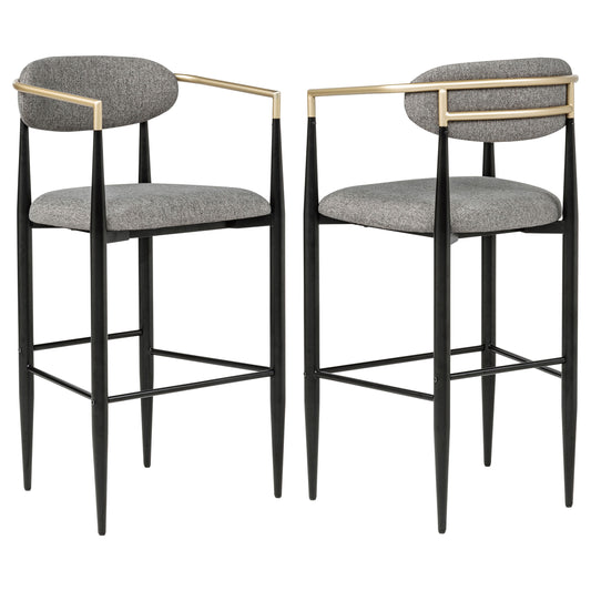 Tina Fabric Upholstered Bar Chair Dark Grey (Set of 2)