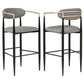Tina Fabric Upholstered Bar Chair Dark Grey (Set of 2)