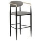 Tina Fabric Upholstered Bar Chair Dark Grey (Set of 2)