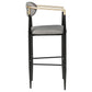 Tina Fabric Upholstered Bar Chair Dark Grey (Set of 2)
