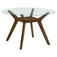 Paxton Round 48-inch Glass Top Wood Dining Table Brown