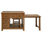 Mayfair 3-piece Kitchen Island with Extension Table Dark Oak