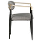 Bradbury Fabric Upholstered Dining Arm Chair Grey (Set of 2)
