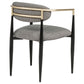 Bradbury Fabric Upholstered Dining Arm Chair Grey (Set of 2)