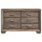 Kauffman 6-drawer Dresser Washed Taupe