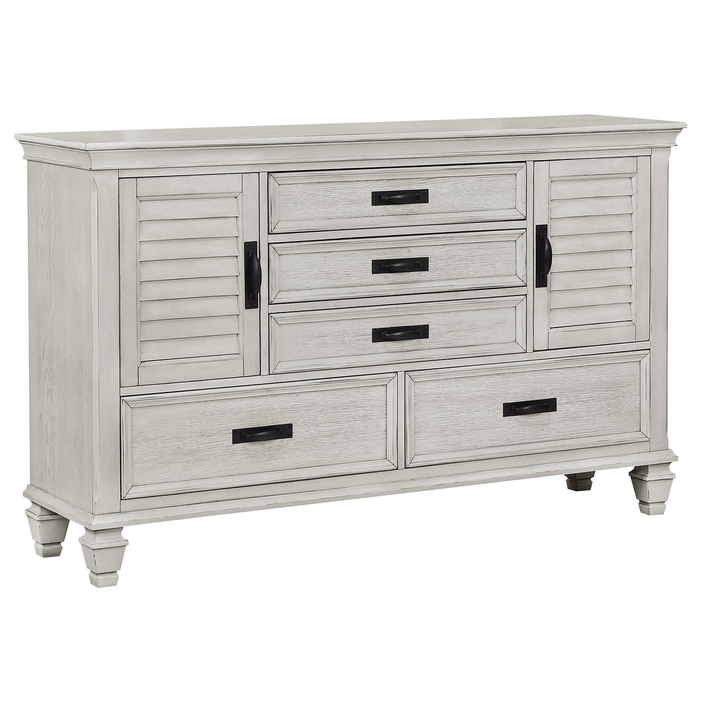 Franco 5-piece Eastern King Bedroom Set Distressed White
