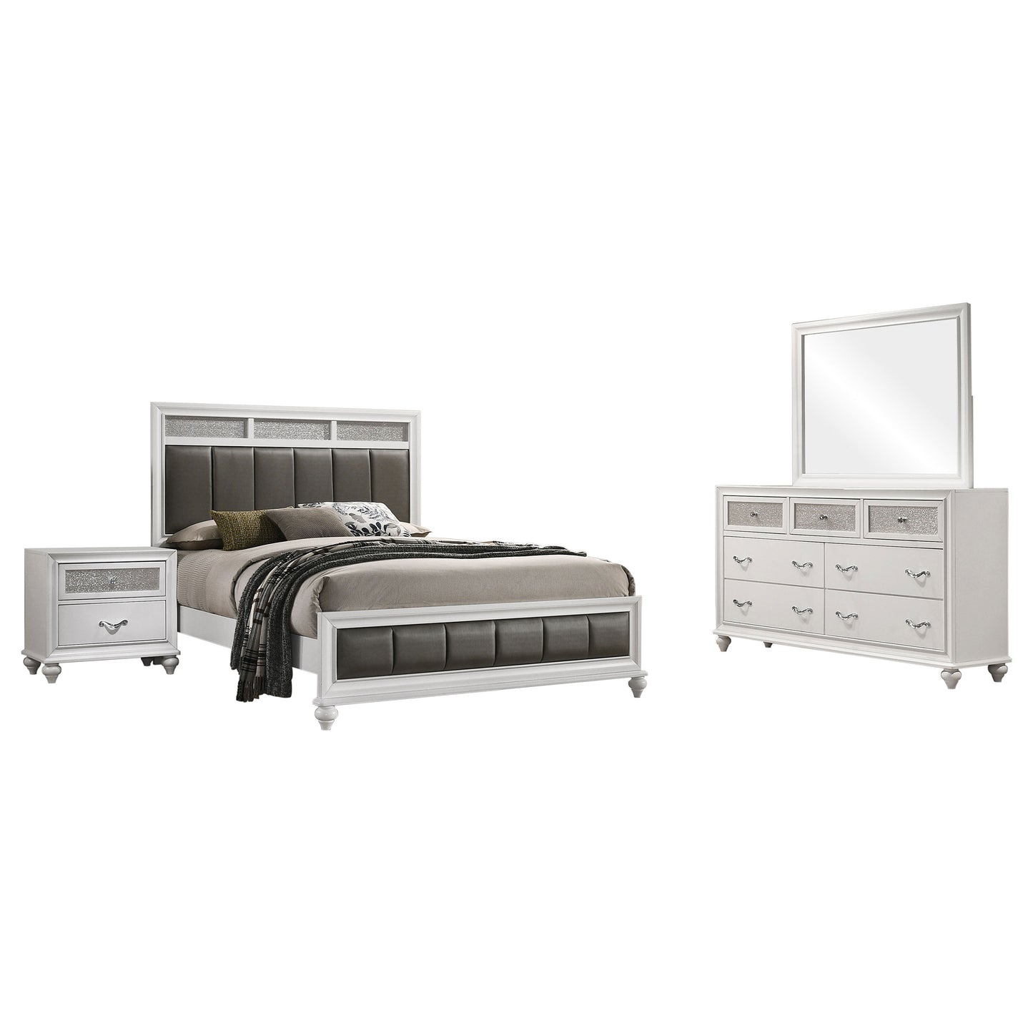 Barzini 4-piece Queen Bedroom Set White